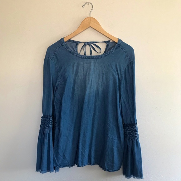 Boho Altered State Denim Blouse - Picture 1 of 2